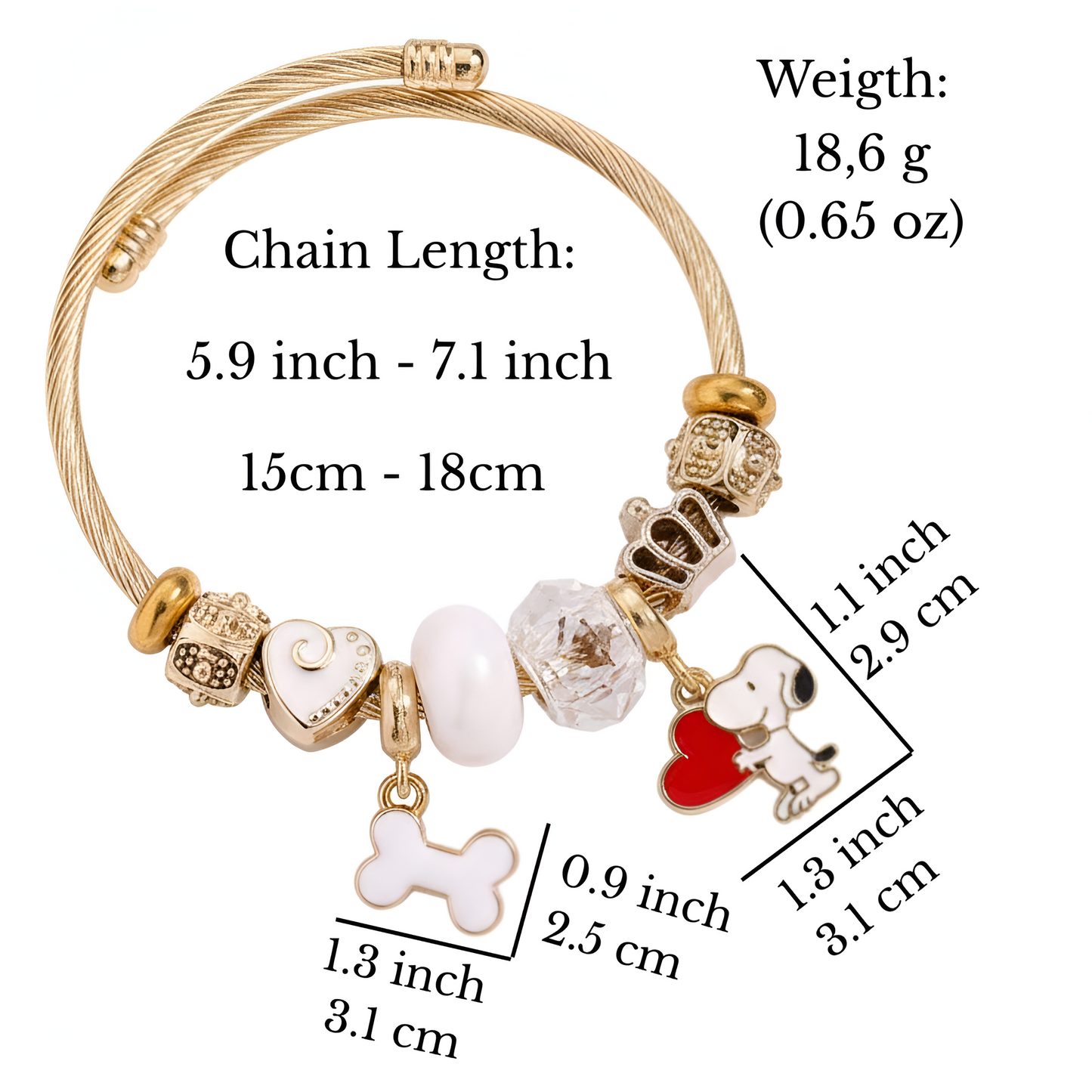 Snoopy Heartbeat Bracelet